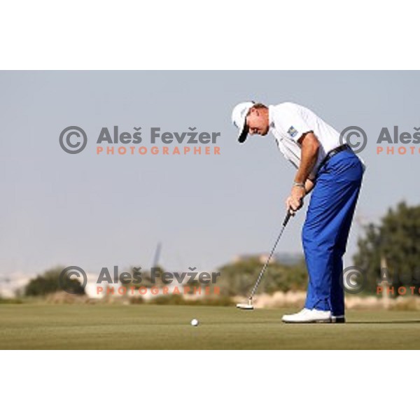 Ernie Els (RSA) in action in first round of Commercial Bank Qatar Masters, European Tour tournament, Doha Golf Club, Qatar on January 21, 2015