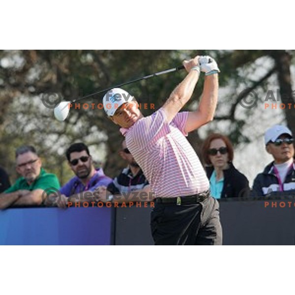 Ernie Els in action in second round of Commercial Bank Qatar Masters, European Tour tournament, Doha Golf Club, Qatar on January 22, 2015