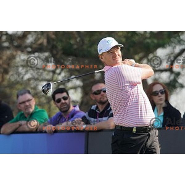 Ernie Els in action in second round of Commercial Bank Qatar Masters, European Tour tournament, Doha Golf Club, Qatar on January 22, 2015
