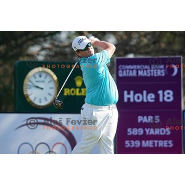 George Coetzee in action in second round of Commercial Bank Qatar Masters, European Tour tournament, Doha Golf Club, Qatar on January 22, 2015