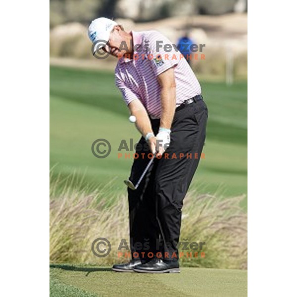 Ernie Els in action in second round of Commercial Bank Qatar Masters, European Tour tournament, Doha Golf Club, Qatar on January 22, 2015