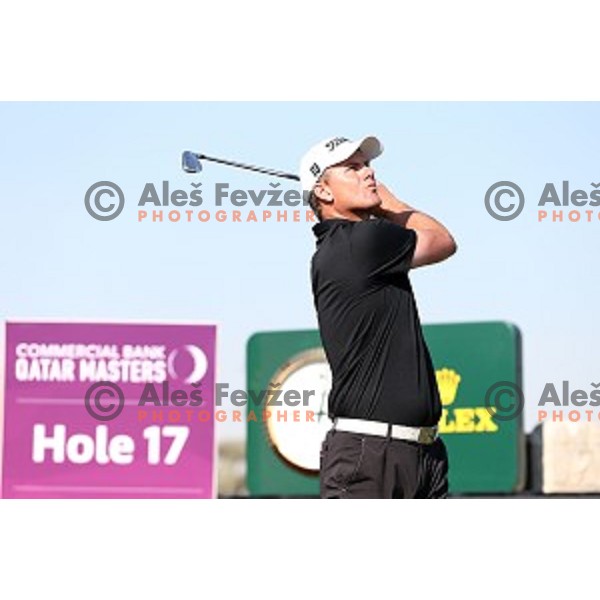 Robert Karlsson in action in second round of Commercial Bank Qatar Masters, European Tour tournament, Doha Golf Club, Qatar on January 22, 2015