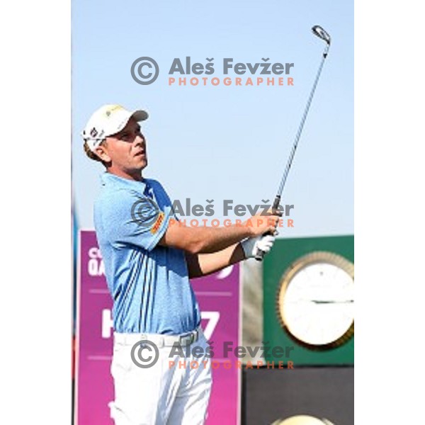Marcek Siem (GER) in action in second round of Commercial Bank Qatar Masters, European Tour tournament, Doha Golf Club, Qatar on January 22, 2015