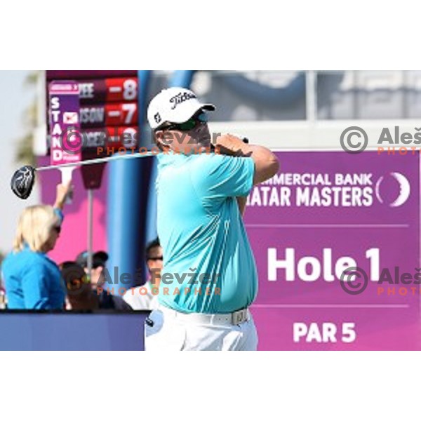 George Coetzee in action in second round of Commercial Bank Qatar Masters, European Tour tournament, Doha Golf Club, Qatar on January 22, 2015
