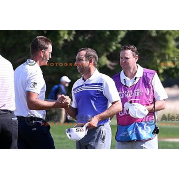 Henrik Stenson and Sergio Garcia in action in second round of Commercial Bank Qatar Masters, European Tour tournament, Doha Golf Club, Qatar on January 22, 2015
