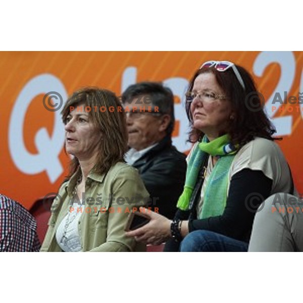 Tanja Polajnar, Marta Bon at Preliminary Group A match Slovenia-Spain at Qatar 2015 World Handball championships in Duhail Sport Arena, Doha on January 23, 2015