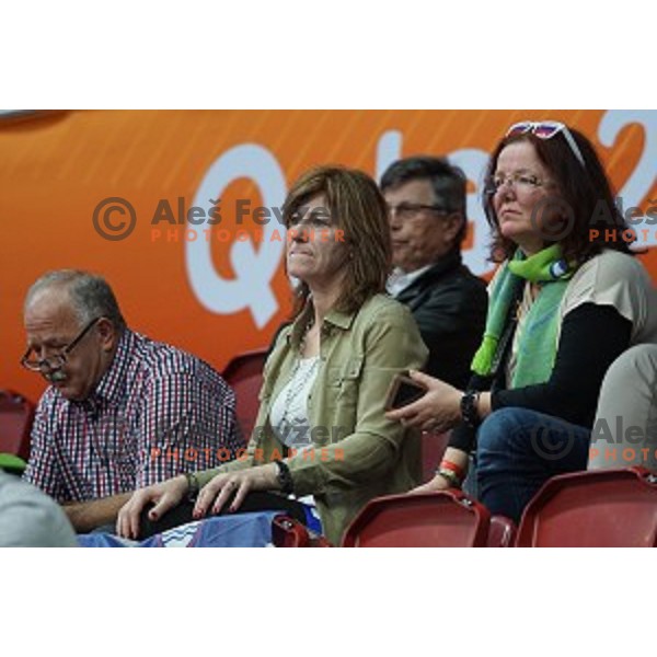 Tanja Polajnar, Marta Bon at Preliminary Group A match Slovenia-Spain at Qatar 2015 World Handball championships in Duhail Sport Arena, Doha on January 23, 2015