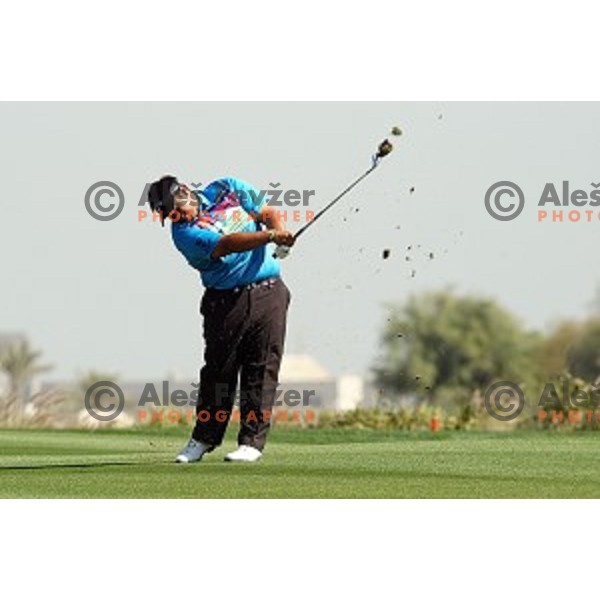 Kiradech Aphibarnrat (THA) in action in final round of Commercial Bank Qatar Masters, European Tour tournament, Doha Golf Club, Qatar on January 24, 2015