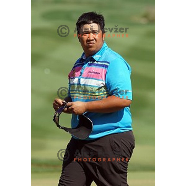 Kiradech Aphibarnrat (THA) in action in final round of Commercial Bank Qatar Masters, European Tour tournament, Doha Golf Club, Qatar on January 24, 2015