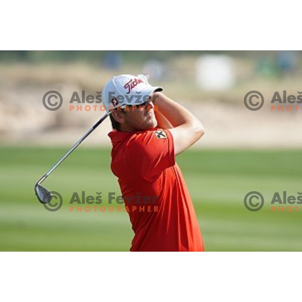 Bernd Wiesberger (AUT) in action in final round of Commercial Bank Qatar Masters, European Tour tournament, Doha Golf Club, Qatar on January 24, 2015