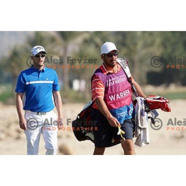 Marc Warren (ENG) in action in final round of Commercial Bank Qatar Masters, European Tour tournament, Doha Golf Club, Qatar on January 24, 2015
