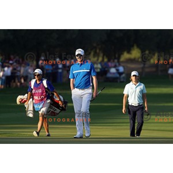 Marc Warren (ENG) in action in final round of Commercial Bank Qatar Masters, European Tour tournament, Doha Golf Club, Qatar on January 24, 2015