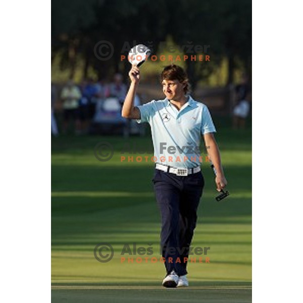 Emiliano Grillo (ARG) in action in final round of Commercial Bank Qatar Masters, European Tour tournament, Doha Golf Club, Qatar on January 24, 2015