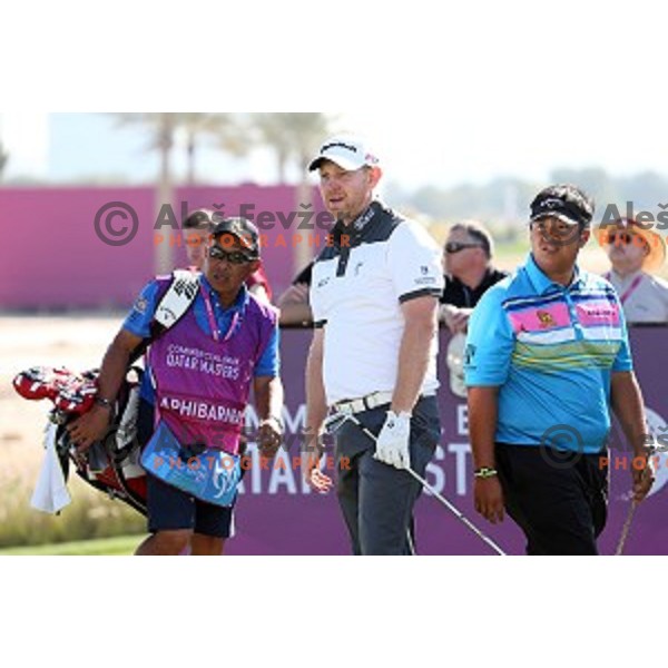 Stephen Gallacher (SCO) in action in final round of Commercial Bank Qatar Masters, European Tour tournament, Doha Golf Club, Qatar on January 24, 2015
