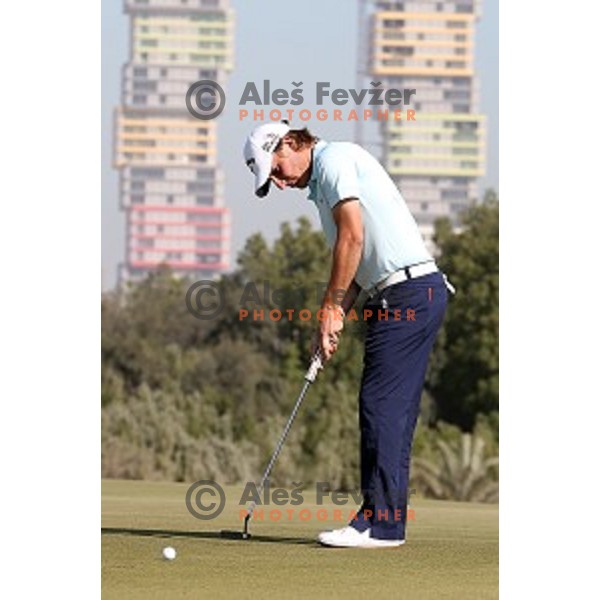 Emiliano Grillo (ARG) in action in final round of Commercial Bank Qatar Masters, European Tour tournament, Doha Golf Club, Qatar on January 24, 2015