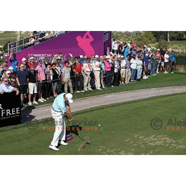Ernie Els (RSA) in action in final round of Commercial Bank Qatar Masters, European Tour tournament, Doha Golf Club, Qatar on January 24, 2015