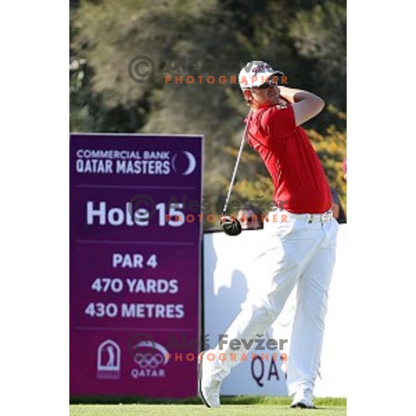 Bernd Wiesberger (AUT) in action in final round of Commercial Bank Qatar Masters, European Tour tournament, Doha Golf Club, Qatar on January 24, 2015