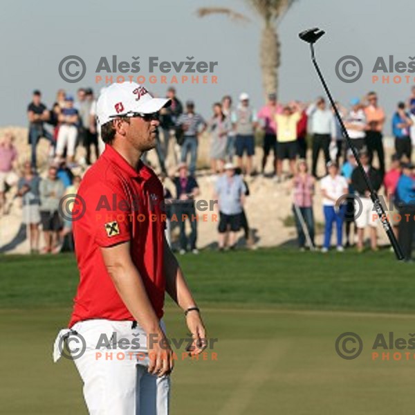 Bernd Wiesberger (AUT) in action in final round of Commercial Bank Qatar Masters, European Tour tournament, Doha Golf Club, Qatar on January 24, 2015