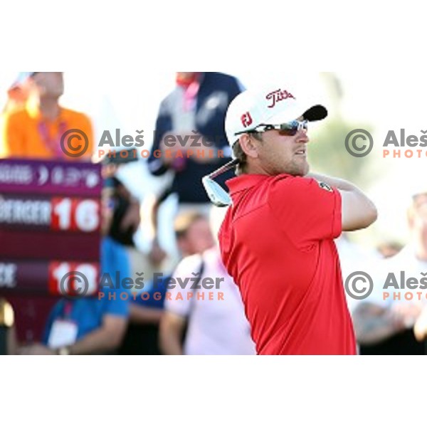 Bernd Wiesberger (AUT) in action in final round of Commercial Bank Qatar Masters, European Tour tournament, Doha Golf Club, Qatar on January 24, 2015