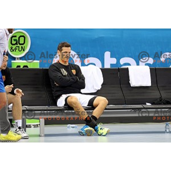 Renato Vugrinec of Macedonia during eight-final match Slovenia-Macedonia at Qatar 2015 World Handball championships in Al Saad Sport Arena, Doha on January 25, 2015