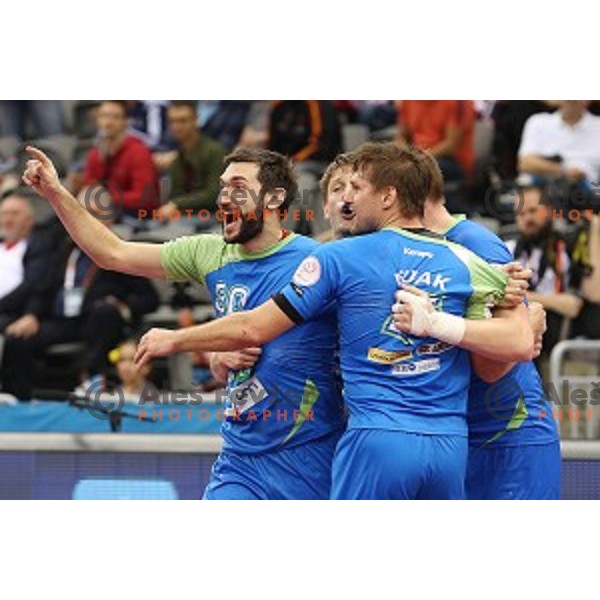 Dragan Gajic of Slovenia in action during eight-final match Slovenia-Macedonia at Qatar 2015 World Handball championships in Al Saad Sport Arena, Doha on January 25, 2015