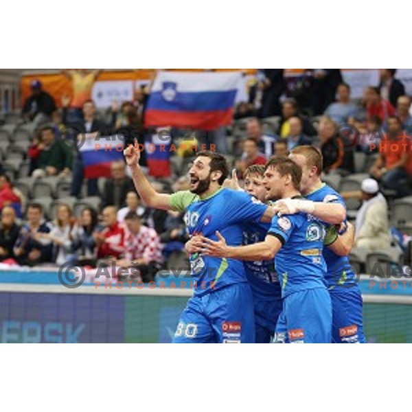 Dragan Gajic of Slovenia in action during eight-final match Slovenia-Macedonia at Qatar 2015 World Handball championships in Al Saad Sport Arena, Doha on January 25, 2015