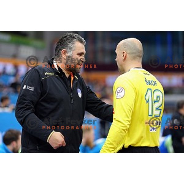 Boris Denic, head coach of Slovenia in action during eight-final match Slovenia-Macedonia at Qatar 2015 World Handball championships in Al Saad Sport Arena, Doha on January 25, 2015