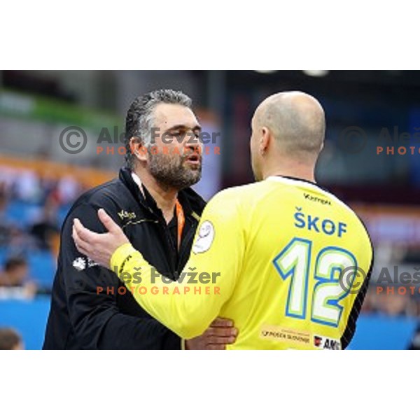 Boris Denic, head coach of Slovenia in action during eight-final match Slovenia-Macedonia at Qatar 2015 World Handball championships in Al Saad Sport Arena, Doha on January 25, 2015