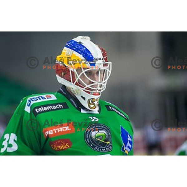 Miika Wiikman of Olimpija in action during ice hockey match of Ice Fest, 43th round of EBEL League in Season 2014/15 between HDD Telemach Olimpija and EC Red Bull Salzburg, played in Tivoli Hall, Ljubljana, Slovenia, on January 30, 2015