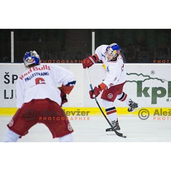 Action during ice hockey match of Ice Fest, 43th round of EBEL League in Season 2014/15 between HDD Telemach Olimpija and EC Red Bull Salzburg, played in Tivoli Hall, Ljubljana, Slovenia, on January 30, 2015