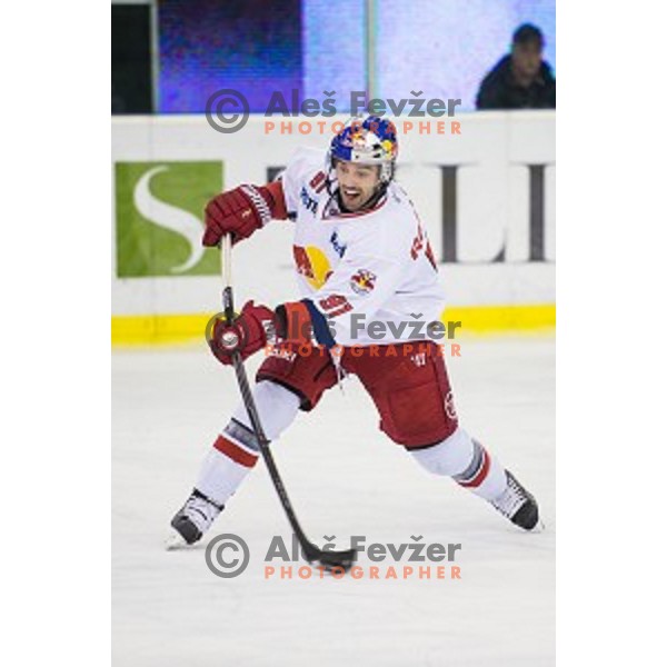 Domenique Heinrich of Salzburg in action during ice hockey match of Ice Fest, 43th round of EBEL League in Season 2014/15 between HDD Telemach Olimpija and EC Red Bull Salzburg, played in Tivoli Hall, Ljubljana, Slovenia, on January 30, 2015