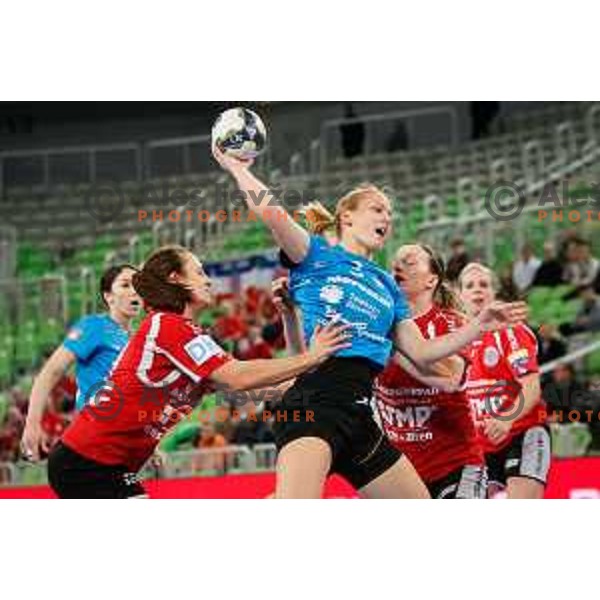 Manca Juric of RK Krim Mercator in action during handball match between RK Krim Mercator and Thuringer HC in round 1 of EHF Champions Leauge, played in Arena Stozice, Ljubljana, Slovenia on January 31, 2015 