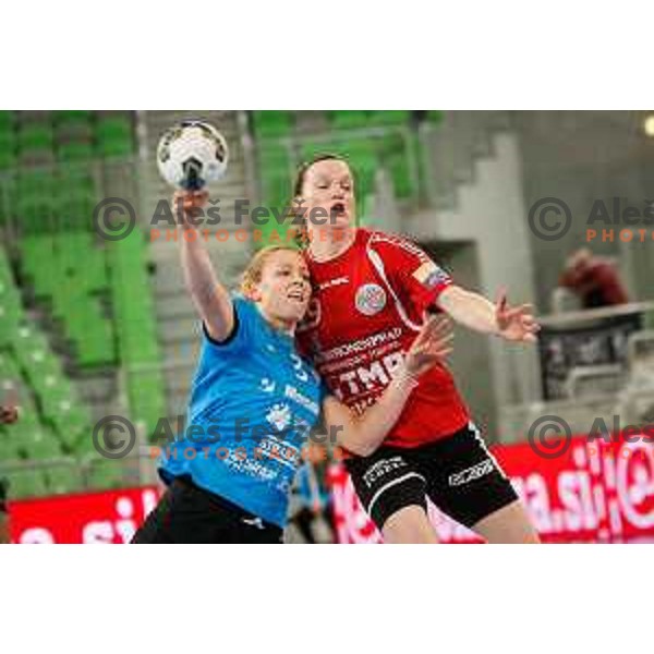 Manca Juric of RK Krim Mercator in action during handball match between RK Krim Mercator and Thuringer HC in round 1 of EHF Champions Leauge, played in Arena Stozice, Ljubljana, Slovenia on January 31, 2015