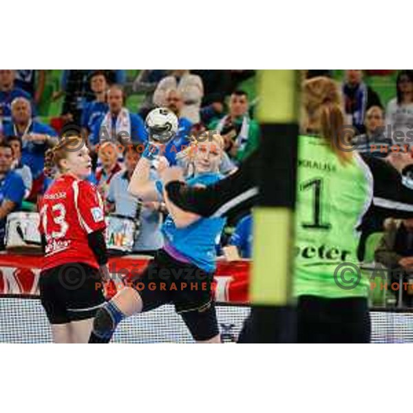 Tamara Mavsar of RK Krim Mercator in action during handball match between RK Krim Mercator and Thuringer HC in round 1 of EHF Champions Leauge, played in Arena Stozice, Ljubljana, Slovenia on January 31, 2015