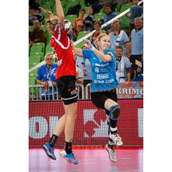 Tamara Mavsar of RK Krim Mercator in action during handball match between RK Krim Mercator and Thuringer HC in round 1 of EHF Champions Leauge, played in Arena Stozice, Ljubljana, Slovenia on January 31, 2015