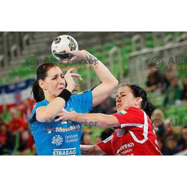 Alja Koren of RK Krim Mercator in action during handball match between RK Krim Mercator and Thuringer HC in round 1 of EHF Champions Leauge, played in Arena Stozice, Ljubljana, Slovenia on January 31, 2015