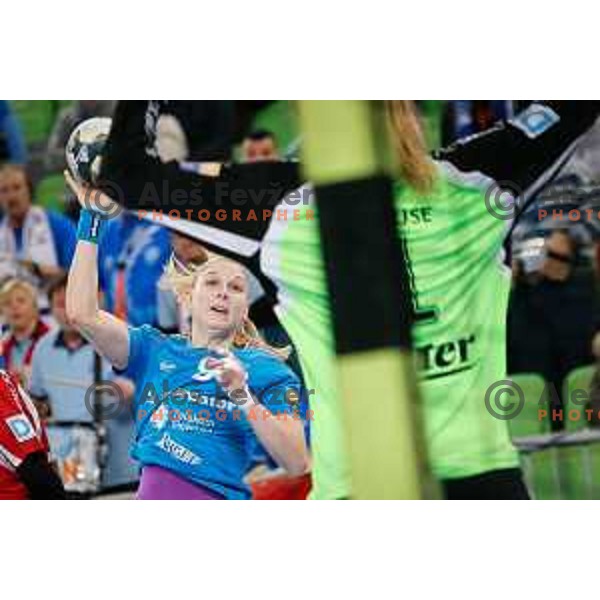 Tamara Mavsar of RK Krim Mercator in action during handball match between RK Krim Mercator and Thuringer HC in round 1 of EHF Champions Leauge, played in Arena Stozice, Ljubljana, Slovenia on January 31, 2015