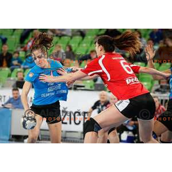 Alja Jankovic of RK Krim Mercator in action during handball match between RK Krim Mercator and Thuringer HC in round 1 of EHF Champions Leauge, played in Arena Stozice, Ljubljana, Slovenia on January 31, 2015