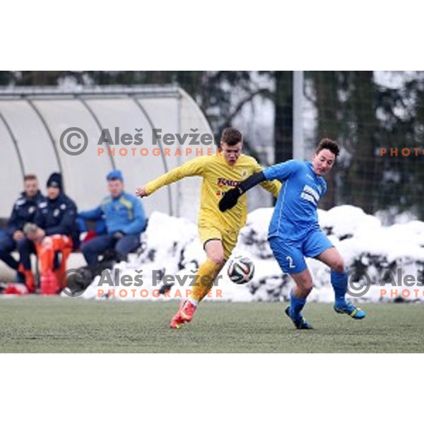 Kalcer Radomlje in action during friendly football match Kalcer Radomlje-Garmin Sencur, played in Radomlje Sports Park, Slovenia on February 4,2015