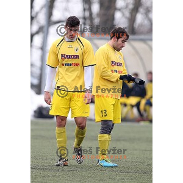 Kalcer Radomlje in action during friendly football match Kalcer Radomlje-Garmin Sencur, played in Radomlje Sports Park, Slovenia on February 4,2015