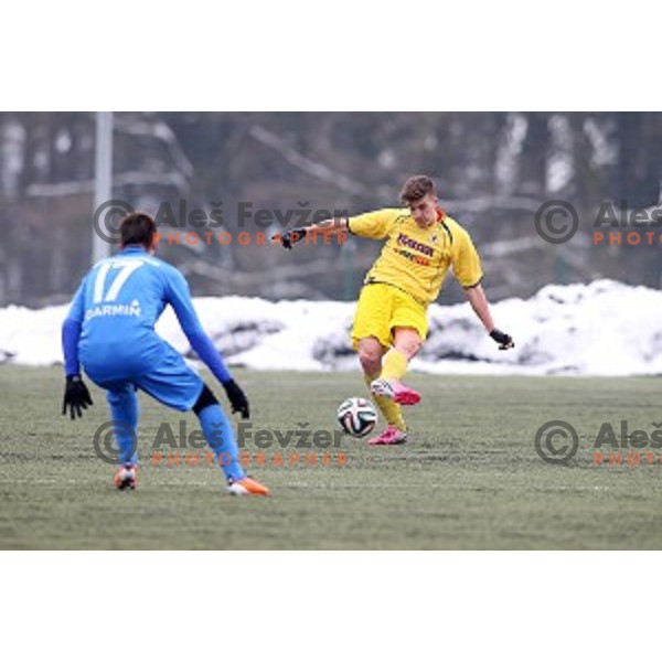 Kalcer Radomlje in action during friendly football match Kalcer Radomlje-Garmin Sencur, played in Radomlje Sports Park, Slovenia on February 4,2015
