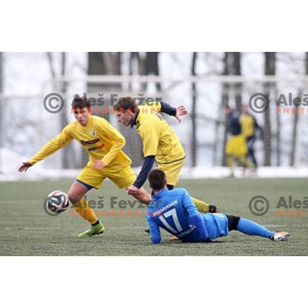 Kalcer Radomlje in action during friendly football match Kalcer Radomlje-Garmin Sencur, played in Radomlje Sports Park, Slovenia on February 4,2015