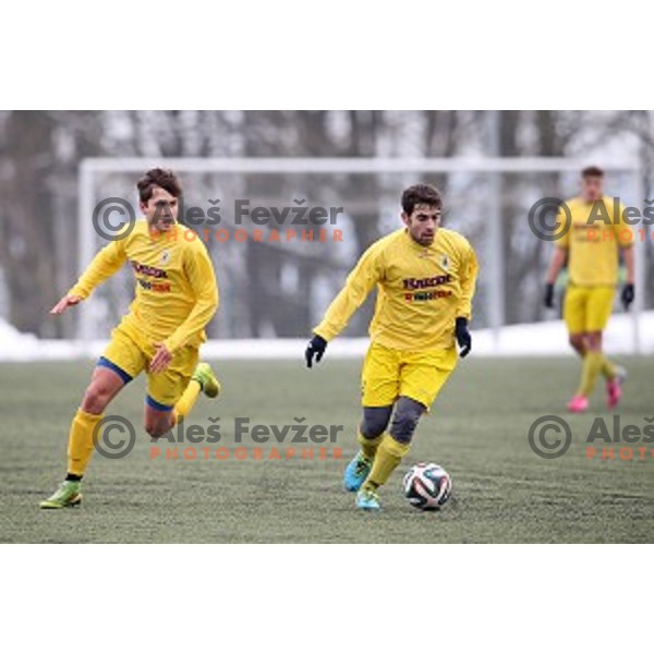 Kalcer Radomlje in action during friendly football match Kalcer Radomlje-Garmin Sencur, played in Radomlje Sports Park, Slovenia on February 4,2015