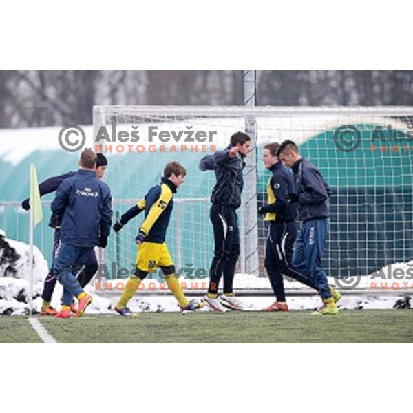 Kalcer Radomlje in action during friendly football match Kalcer Radomlje-Garmin Sencur, played in Radomlje Sports Park, Slovenia on February 4,2015