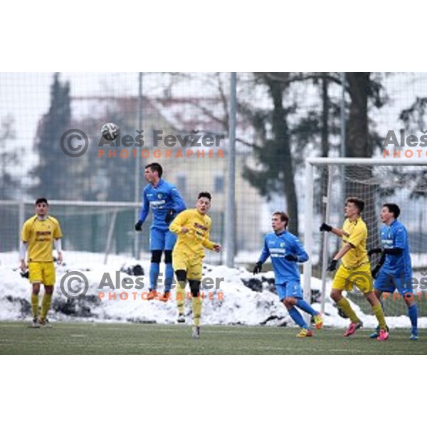 Kalcer Radomlje in action during friendly football match Kalcer Radomlje-Garmin Sencur, played in Radomlje Sports Park, Slovenia on February 4,2015