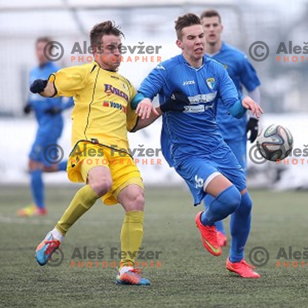 Kalcer Radomlje in action during friendly football match Kalcer Radomlje-Garmin Sencur, played in Radomlje Sports Park, Slovenia on February 4,2015