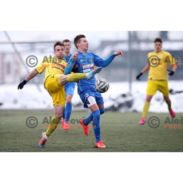 Kalcer Radomlje in action during friendly football match Kalcer Radomlje-Garmin Sencur, played in Radomlje Sports Park, Slovenia on February 4,2015