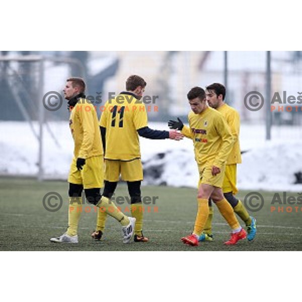 Kalcer Radomlje in action during friendly football match Kalcer Radomlje-Garmin Sencur, played in Radomlje Sports Park, Slovenia on February 4,2015