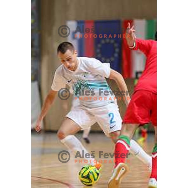 Rok Mordej of Slovenia during friendly Futsal match between Slovenia and Iran, played in Kidricevo, Slovenia on February 10, 2015