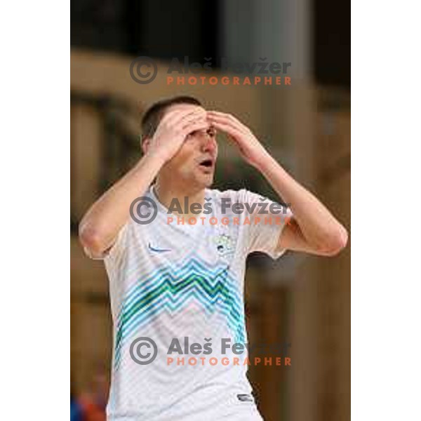 Rok Mordej of Slovenia during friendly Futsal match between Slovenia and Iran, played in Kidricevo, Slovenia on February 10, 2015